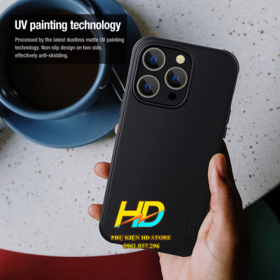 Ốp Lưng Dạng Sần Chống Sốc Dành Cho iPhone 14/ 14 Pro/ 14 Plus (14 Max) / 14 Pro Max Chính Hãng Nillkin SUPER FROSTED SHIELD PRO - Hàng Chính Hãng