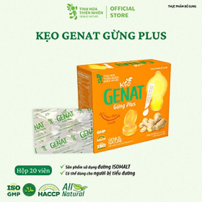 Kẹo Genat Gừng Plus - Isomalt sugar (Hộp 20 viên) - Giao 2H HCM