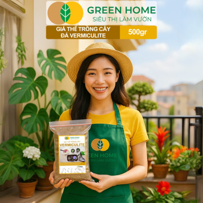Đá Vermiculite (Vơ Mi) Greenhome, Bao 500gr, Giá Thể, Ươm Hạt Giống, Trồng Rau Mầm, Đất Hoa Hồng, Sen Đá, Thuỷ Canh